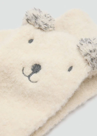 Bear knitted scarf