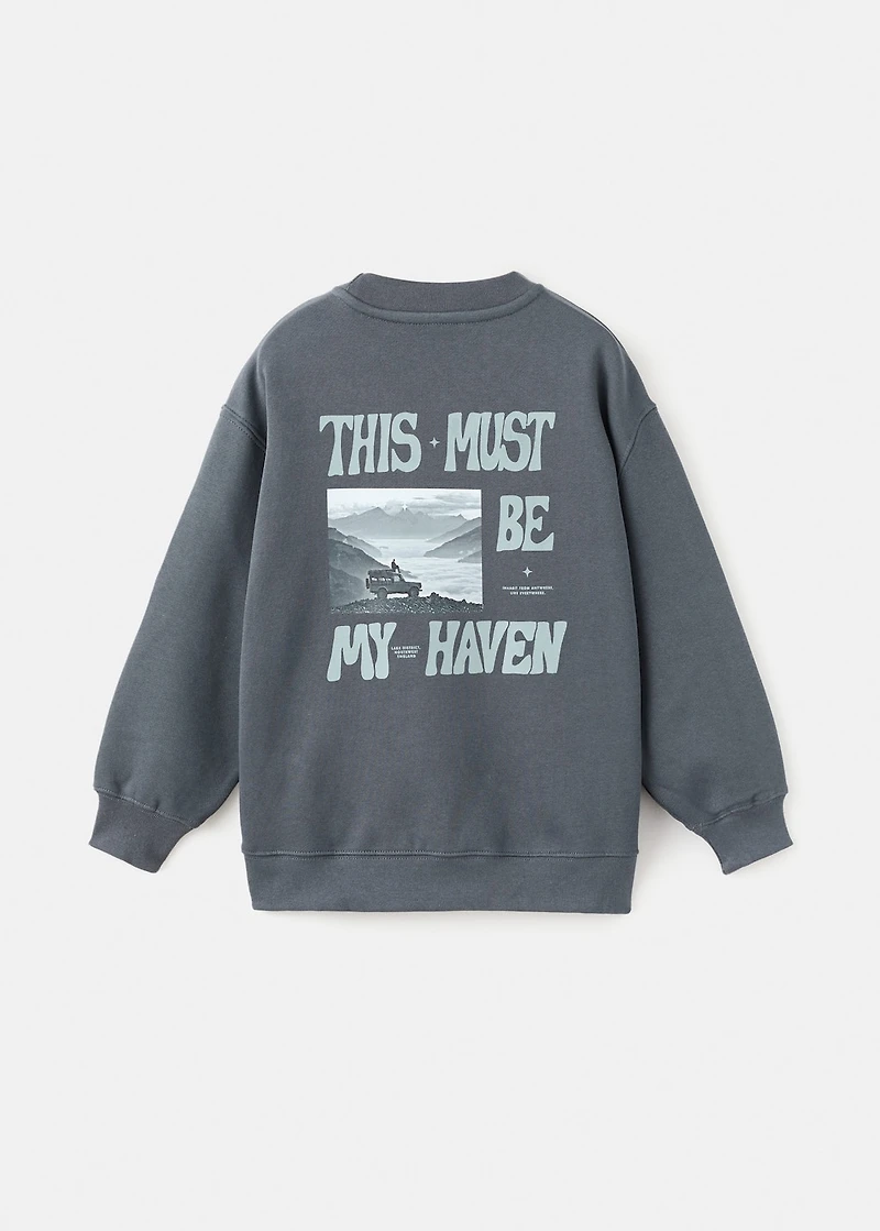 Printed cotton sweatshirt