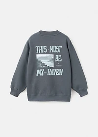 Printed cotton sweatshirt