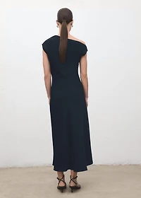 A-line dress with asymmetrical neckline