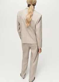Pinstripe wool suit blazer