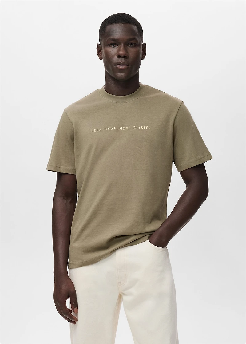 100% cotton t-shirt text