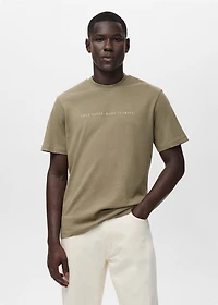 100% cotton t-shirt text