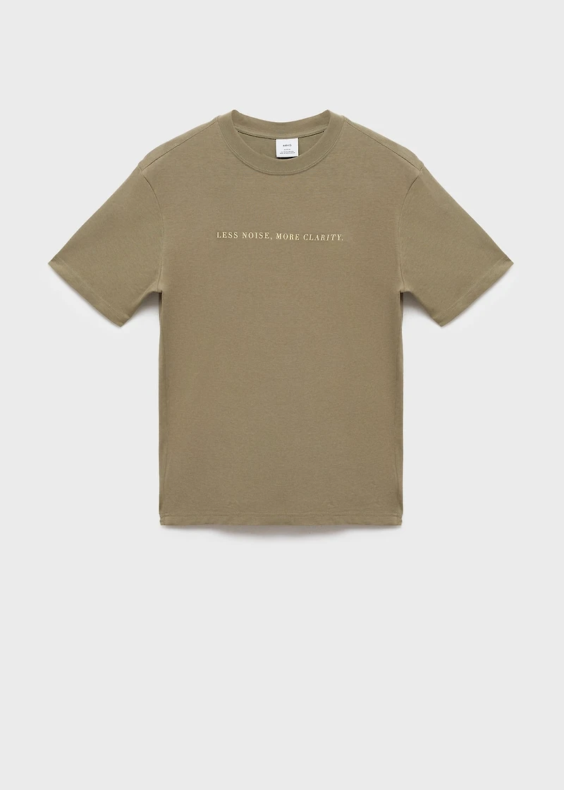 100% cotton t-shirt text