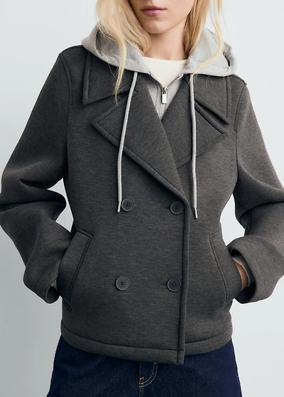 Combined hooded jacket
