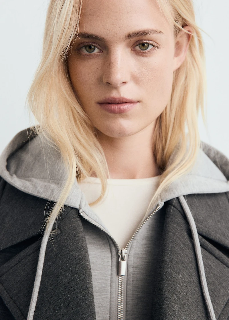 Combined hooded jacket