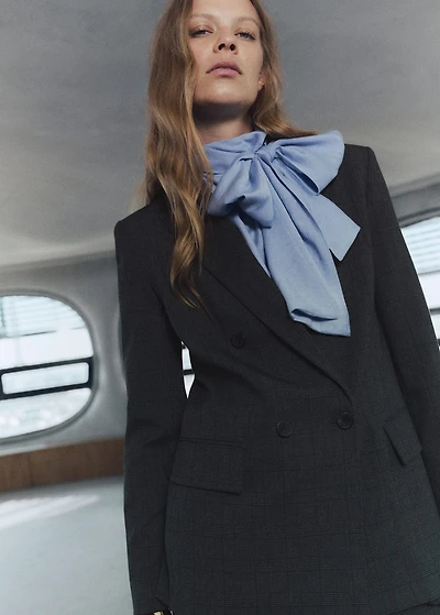 Double-breasted check jacket