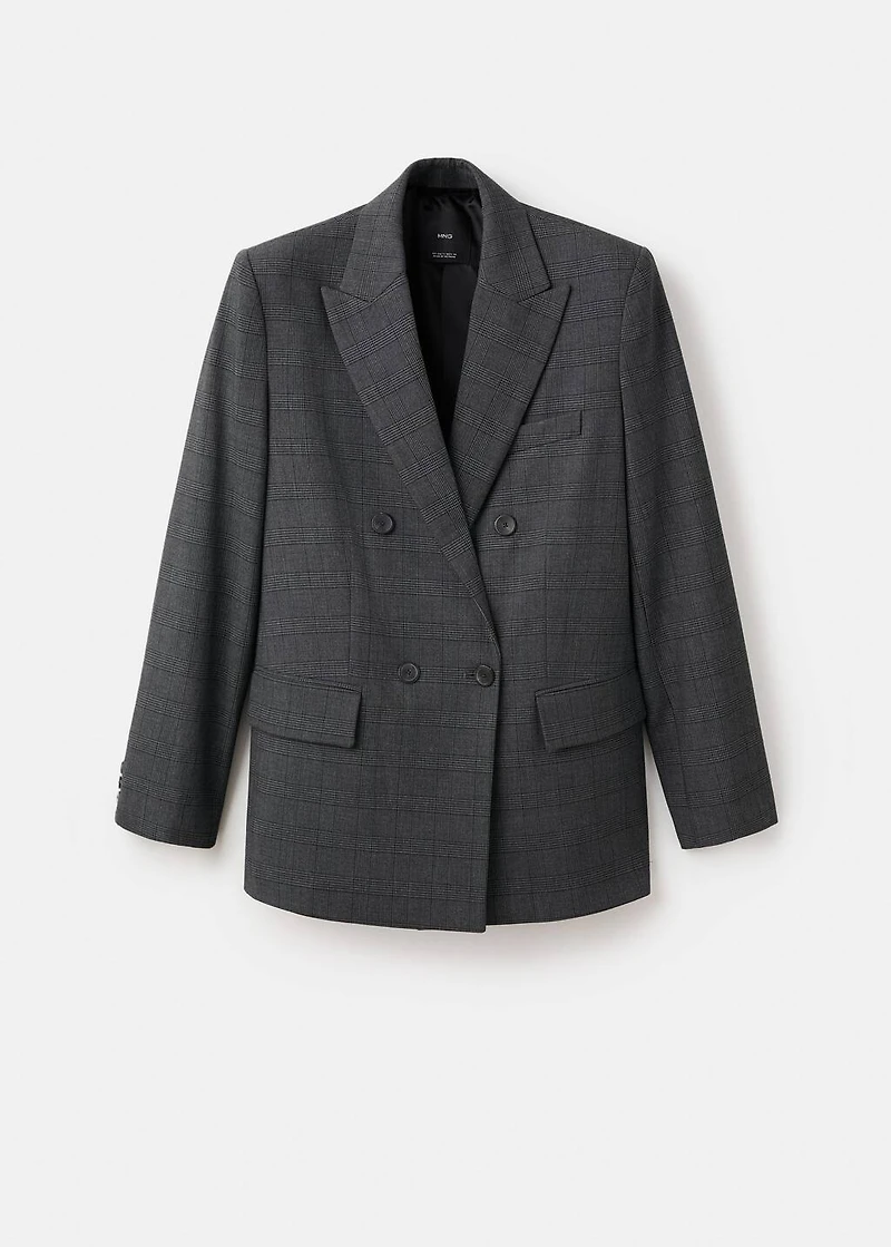 Double-breasted check jacket