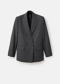 Double-breasted check jacket