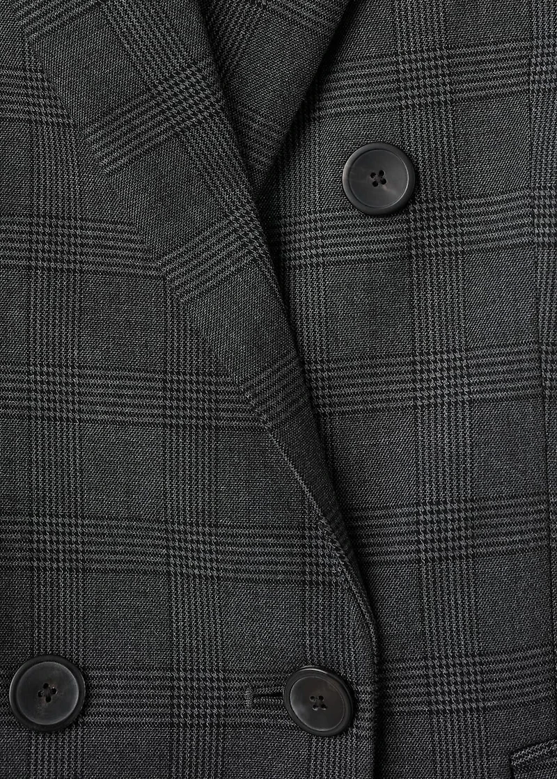 Double-breasted check jacket