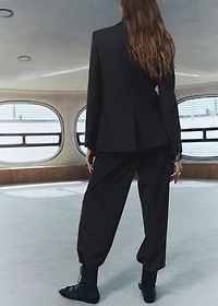 Double-breasted check jacket
