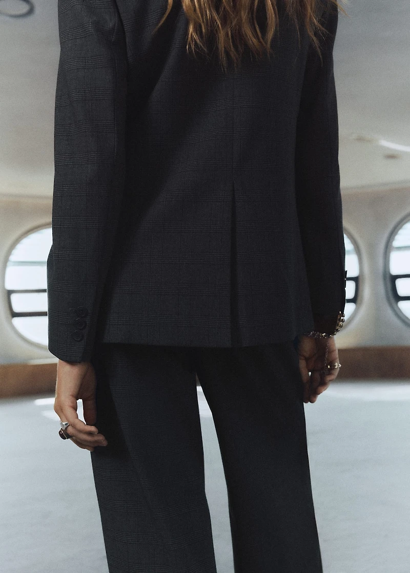 Double-breasted check jacket