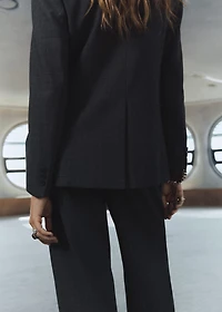 Double-breasted check jacket