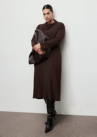 Ruched dress with draped neckline