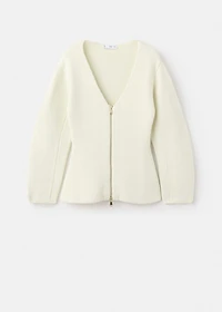 Knitted jacket with zip