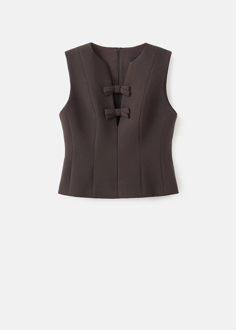 V-neck blouse with bows