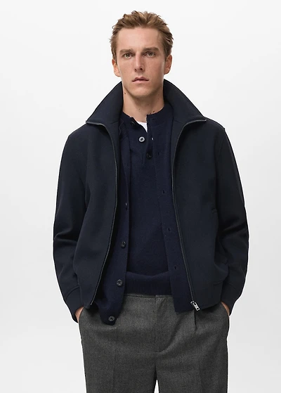 Zip textured jacket