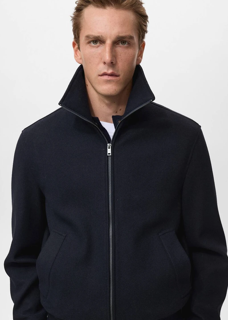 Zip textured jacket