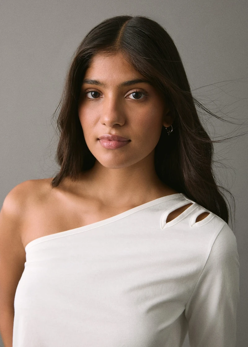 Asymmetric cotton T-shirt