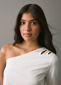 Asymmetric cotton T-shirt
