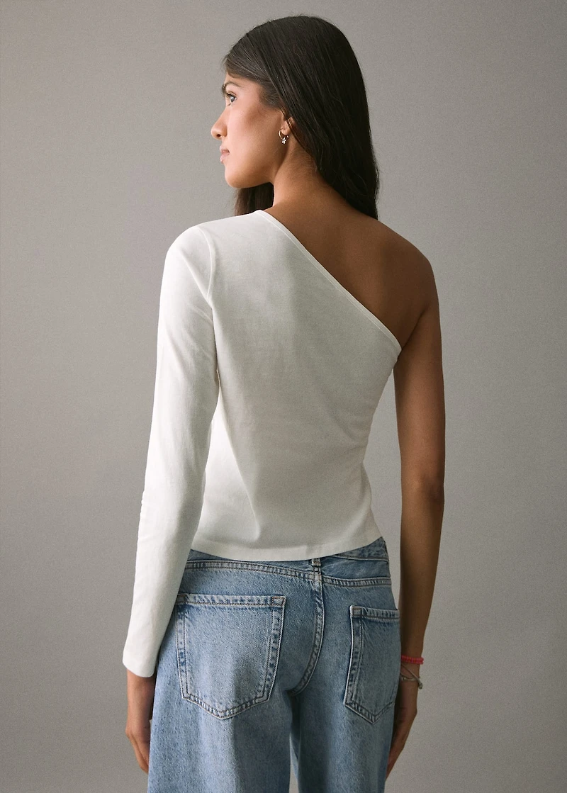 Asymmetric cotton T-shirt