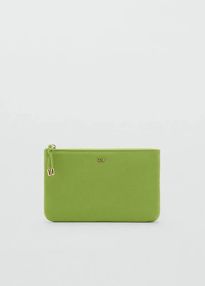 Zipped nylon cosmetics bag