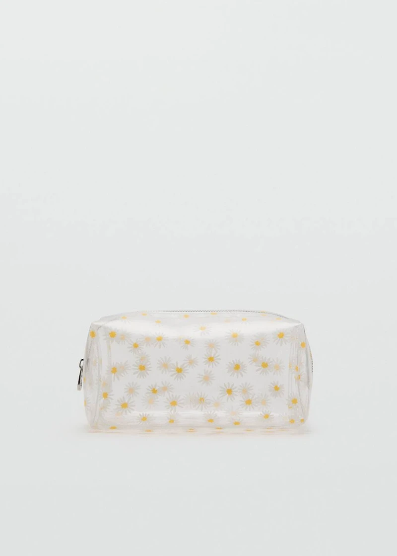 Vinyl flower toiletry bag