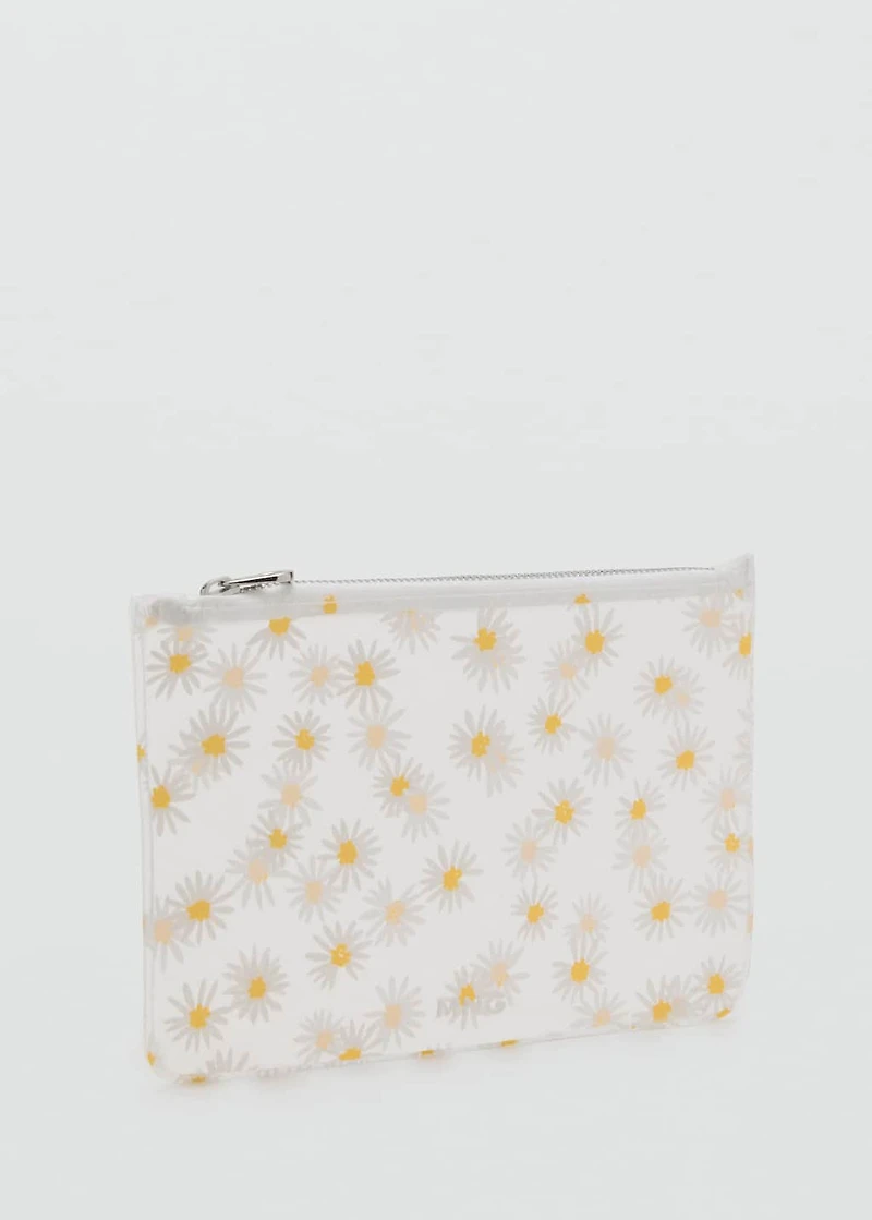 Mini vinyl flower toiletry bag