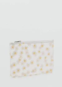 Mini vinyl flower toiletry bag