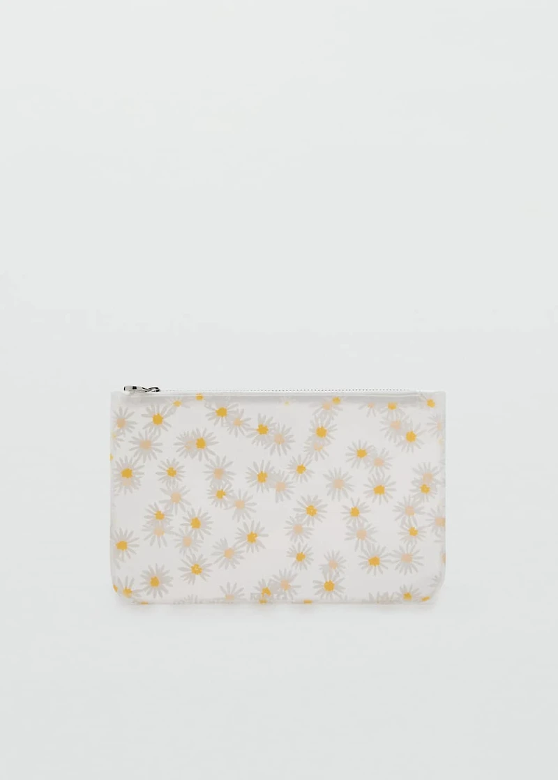 Mini vinyl flower toiletry bag