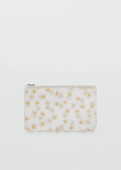 Mini vinyl flower toiletry bag