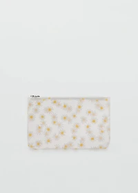 Mini vinyl flower toiletry bag