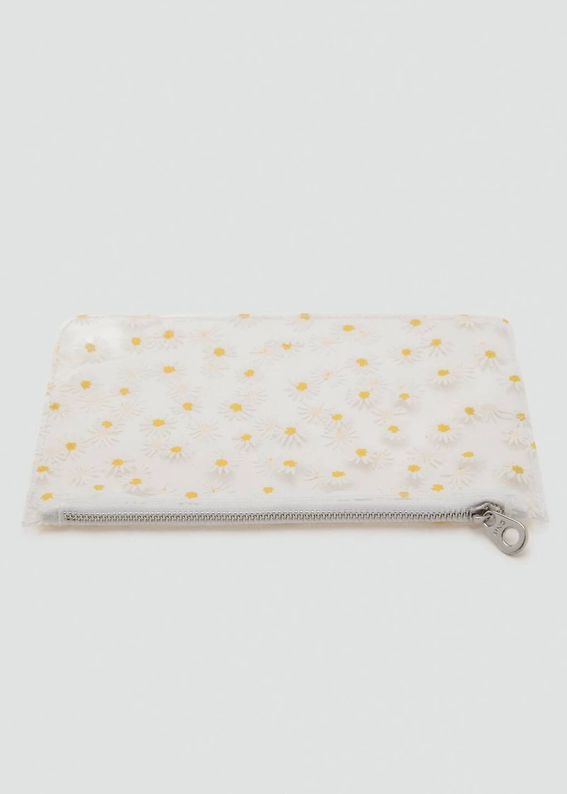 Mini vinyl flower toiletry bag