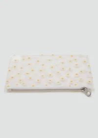 Mini vinyl flower toiletry bag