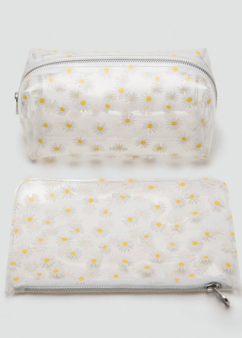 Mini vinyl flower toiletry bag