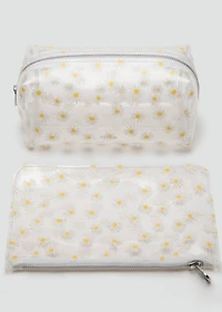 Mini vinyl flower toiletry bag