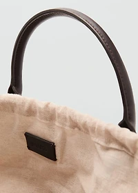 Large natural fiber bag with double handle