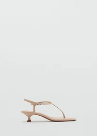 Kitten heel sandals with straps