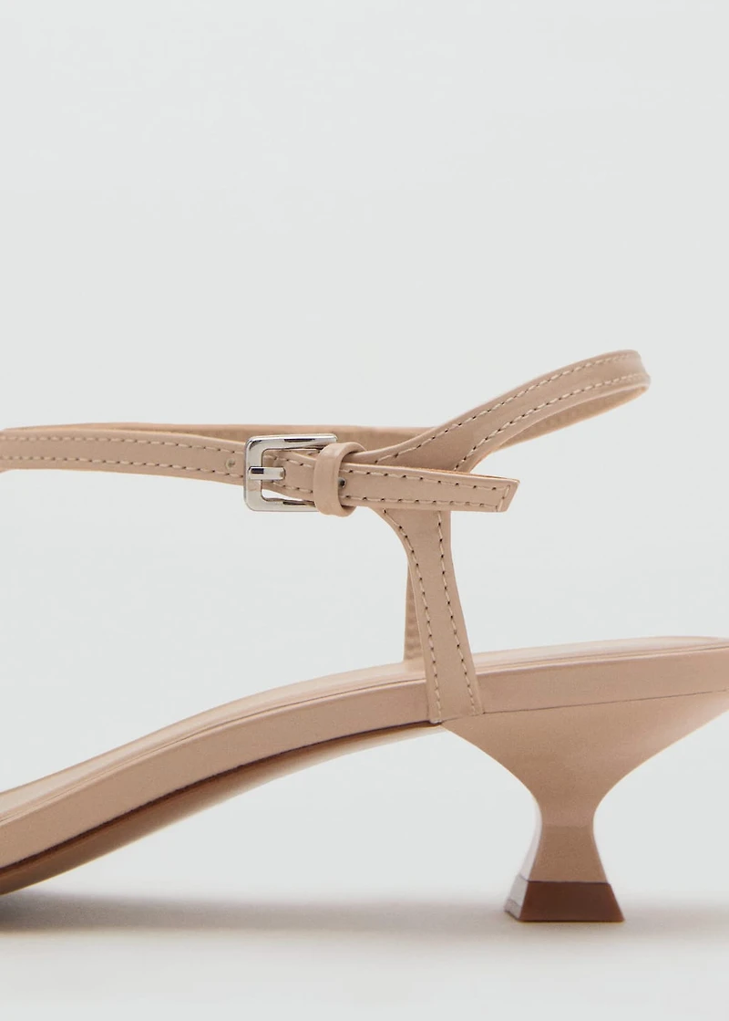 Kitten heel sandals with straps