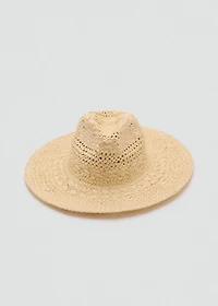 Natural fiber hat with lace details