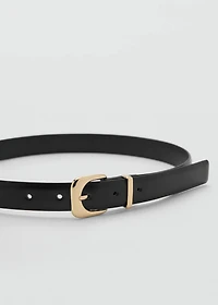 Leather effect belt with buckle