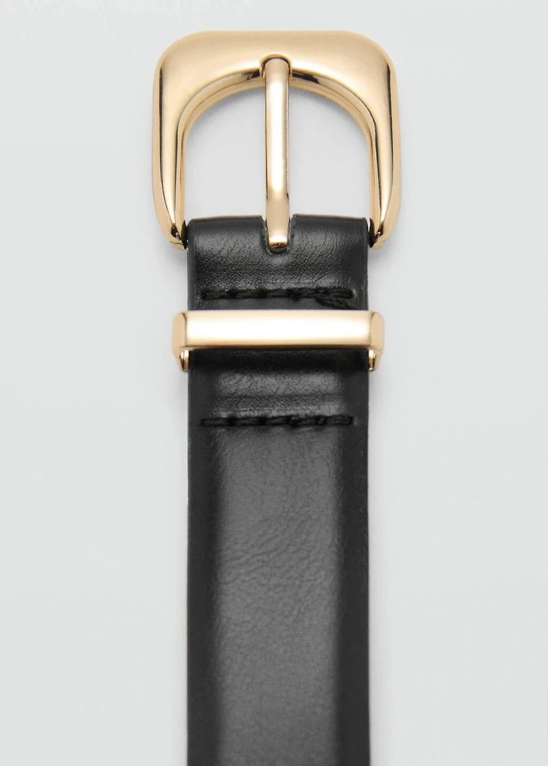 Leather effect belt with buckle