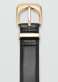 Leather effect belt with buckle
