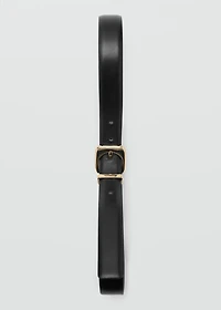Leather effect belt with buckle
