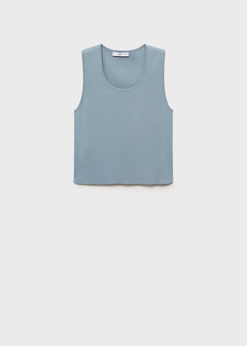 Low-cut knitted crop top
