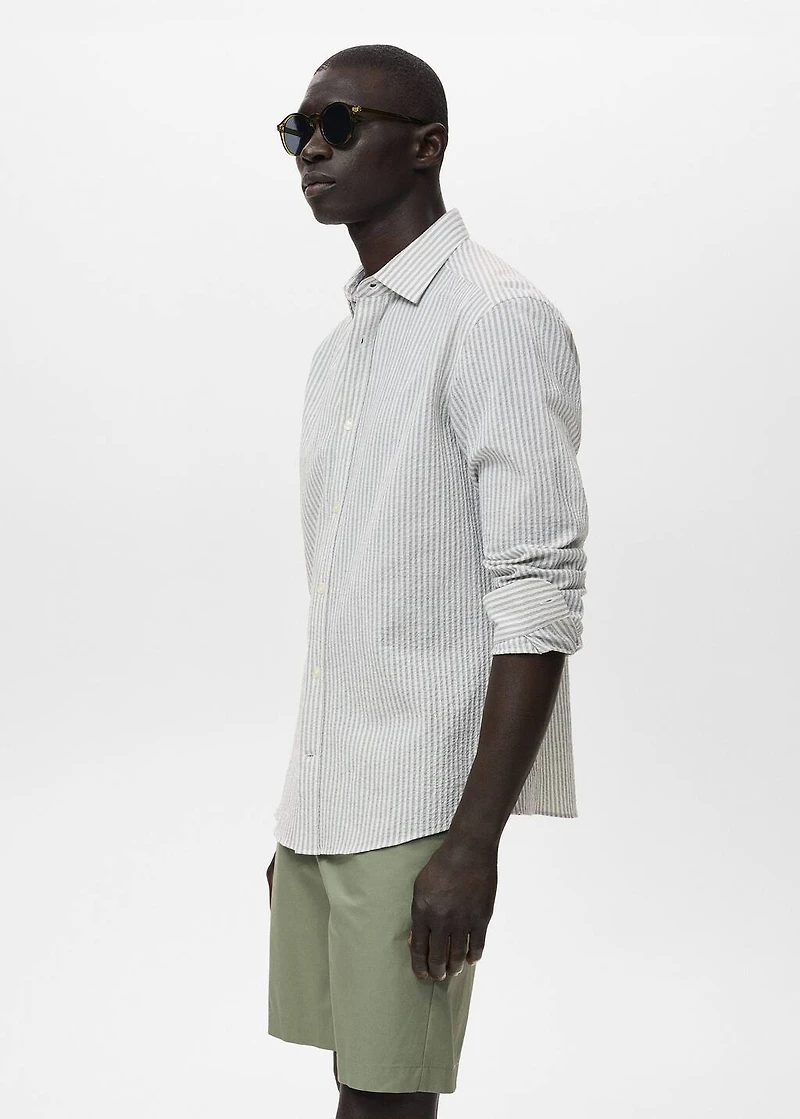 Regular-fit stripe-textured shirt