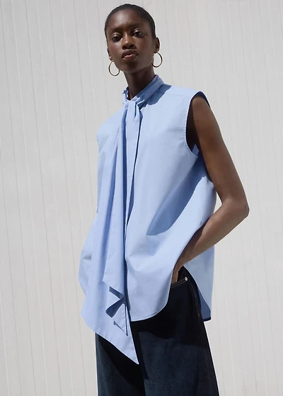Tie-neck blouse
