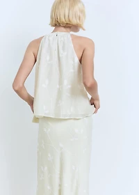 Halter-neck top with knot detail