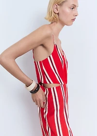 Striped jumpsuit with cut-out