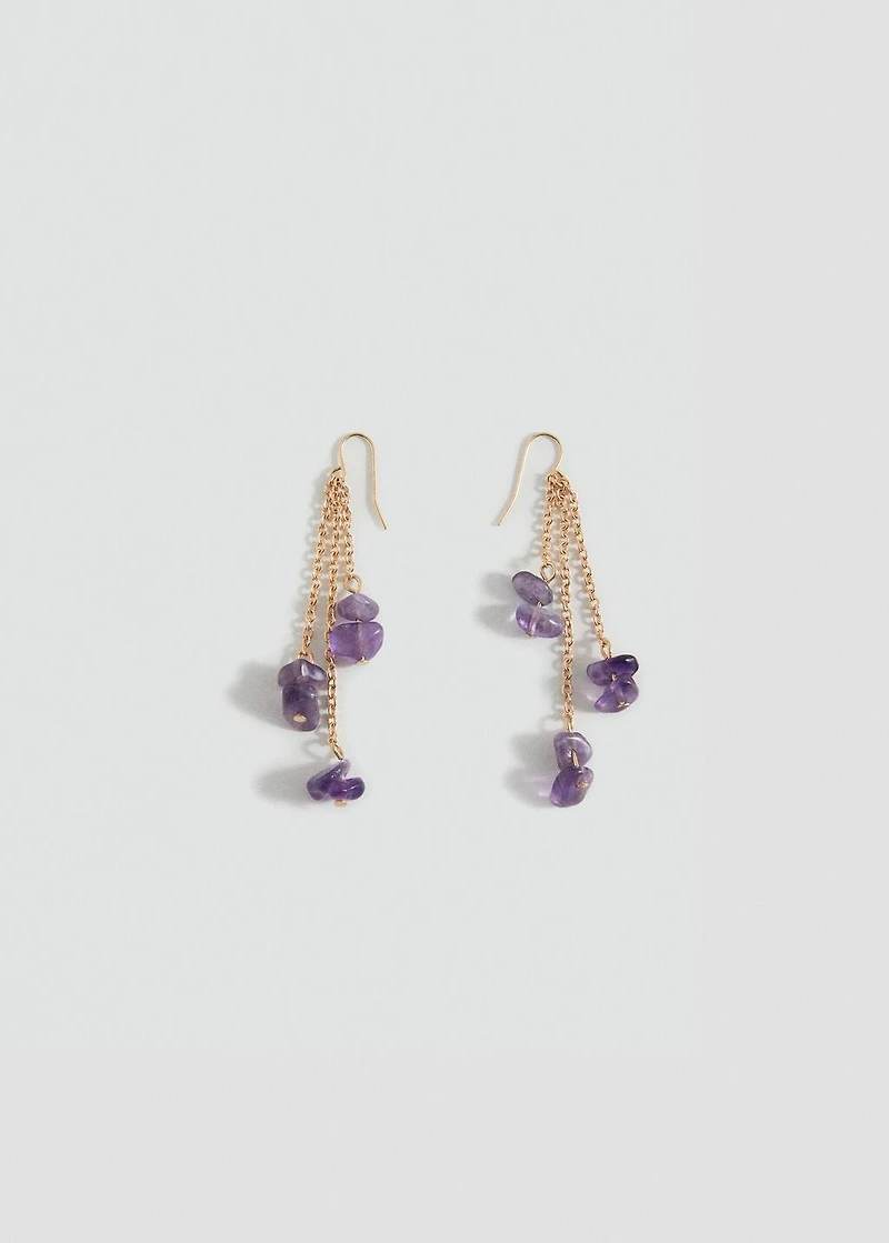 Stone hanging earrings